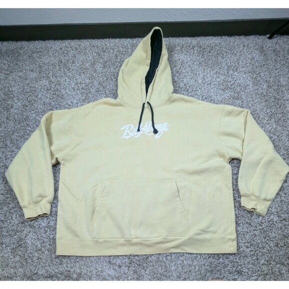 Vintage Billabong Hoodie Sweatshirt Mens 3XL XXXL Yellow Y2K Spellout Pullover